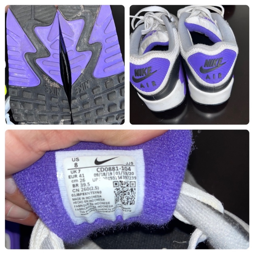 Unisex Nike Air Max 90 Hyper Grape Shoes Sneakers Mens 8/women’s 9.5